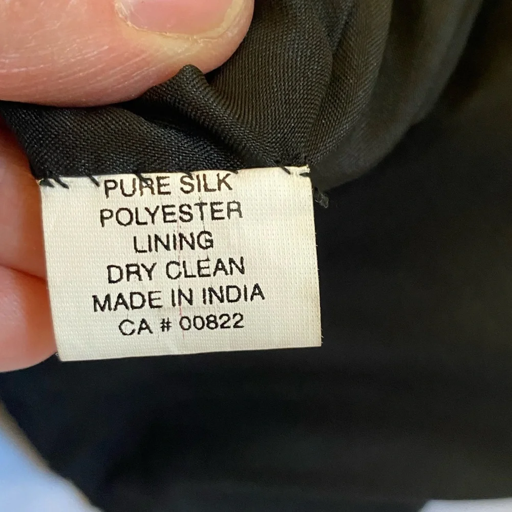 Vintage Whimsygoth Womens Black Silk Hand Beaded Sequin Embellished Blazer 15/16 - Picture 12 of 13